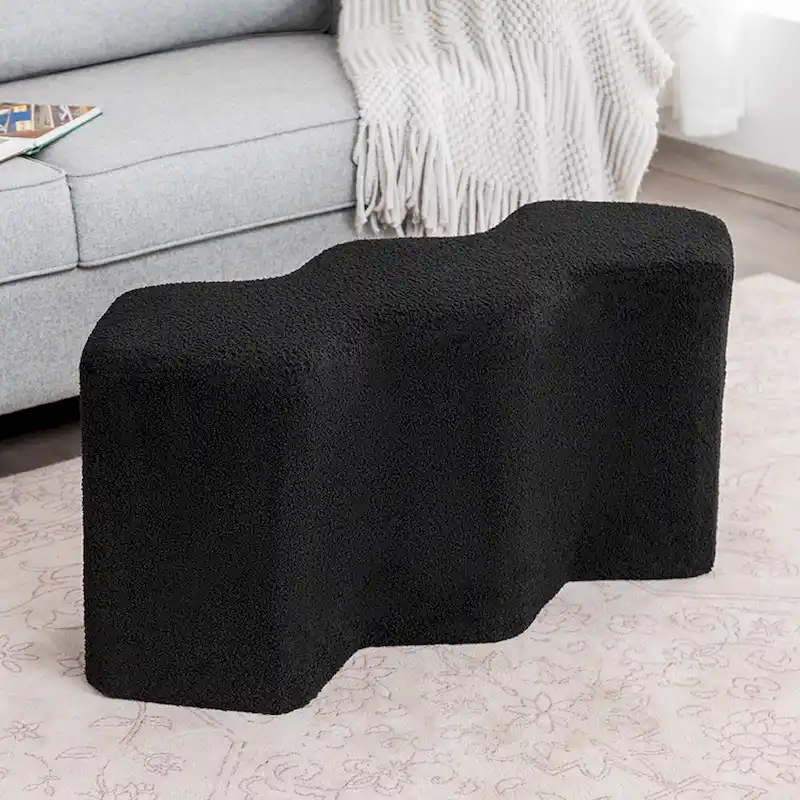 Velvet Polygon Ottoman Bench - 35 Long Footstool