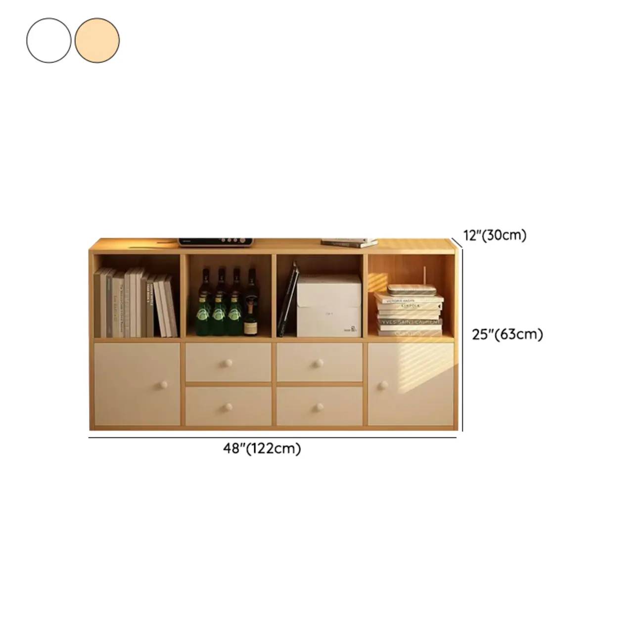 Modern Multi-Layer Brown Lumber Closed Back Bookcase