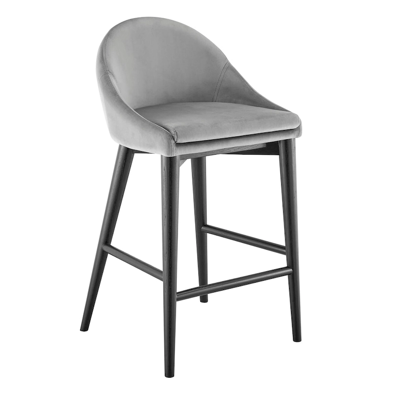 Baruch Counter Stool in Beige with Matte Black Legs - Set of 1