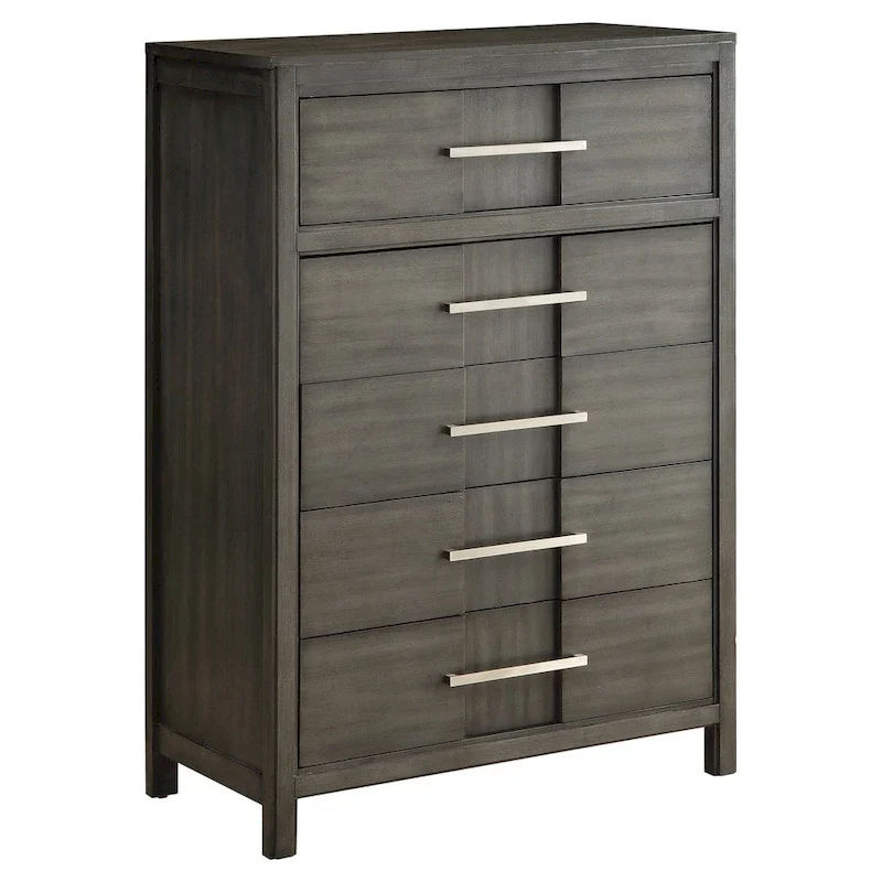 5-Drawer Chest, Transitional Style, Wood Veneer – Espresso / Grey / Light Oak / White