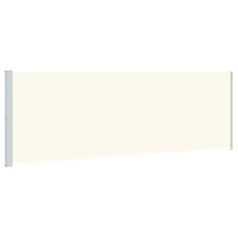 vidaXL Side Awning Cream Polyester with PU coating, powder-coated steel