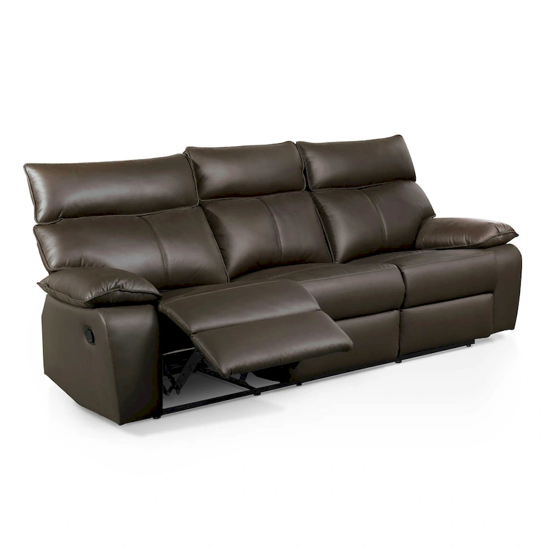 Furniture of America Yuleigh Modern 2-Piece Leather Match Reclining Sofa Set with FSC Certified Wood Frame