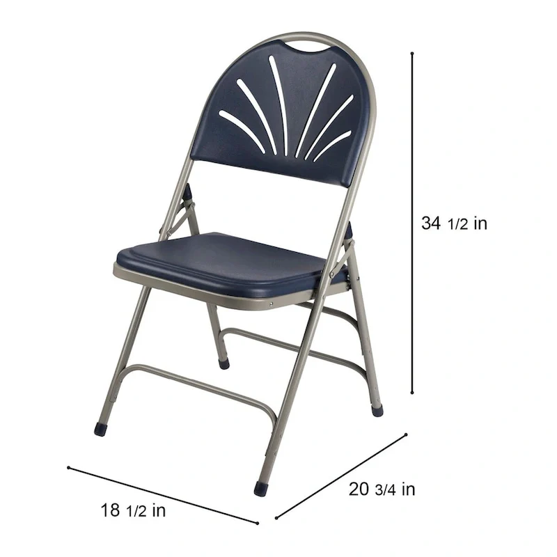 Hampden Furnishings Lusitano Collection Fan Back Folding Chair, Pack of 4