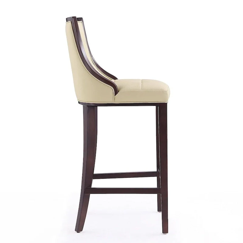 45 in. Walnut Beech Wood Bar Stool (Set of 2)