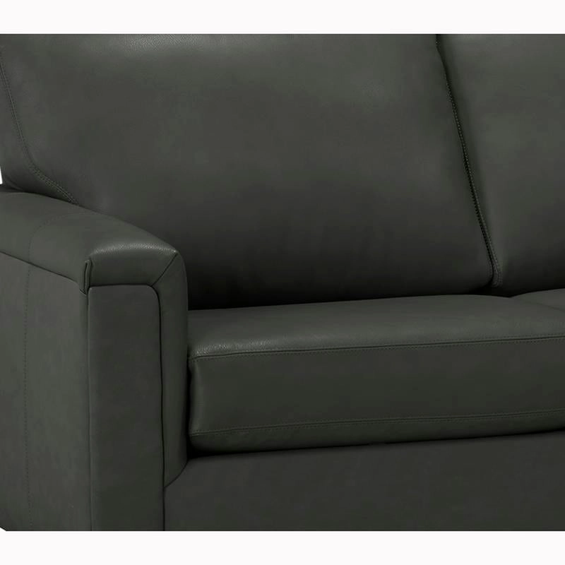 Malibu L-shaped Top-grain Leather Sectional Sofa - 122.5 x 85 x 36.5 x 35