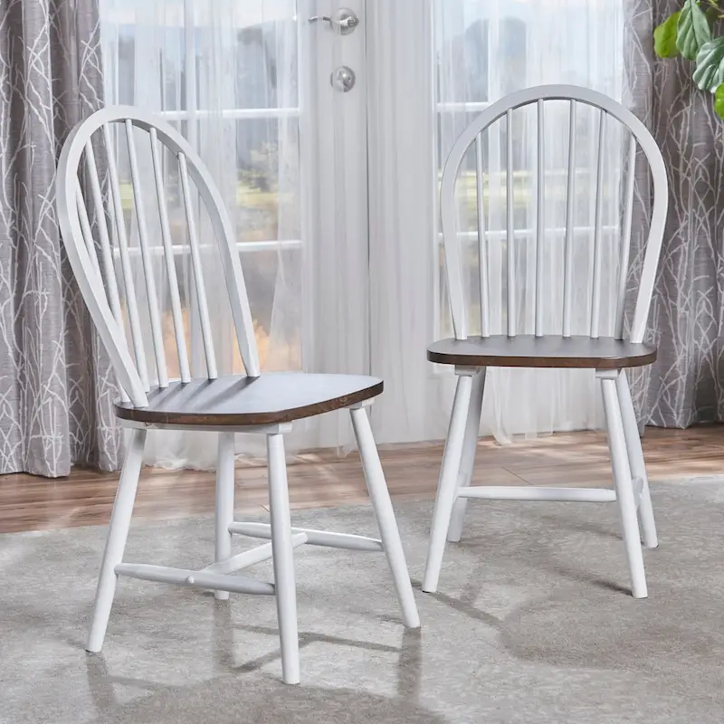 Declan Farmhouse High Back Spindle Dining Chairs (Set of 2) by Christopher Knight Home - 36H