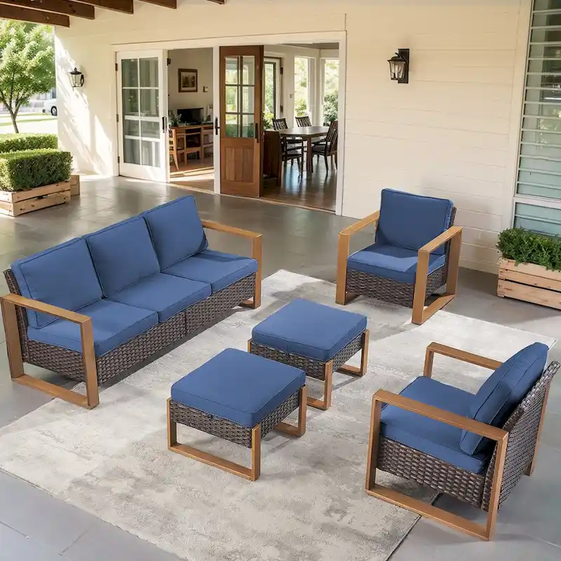 Outdoor Patio Chair with Thick Cushion