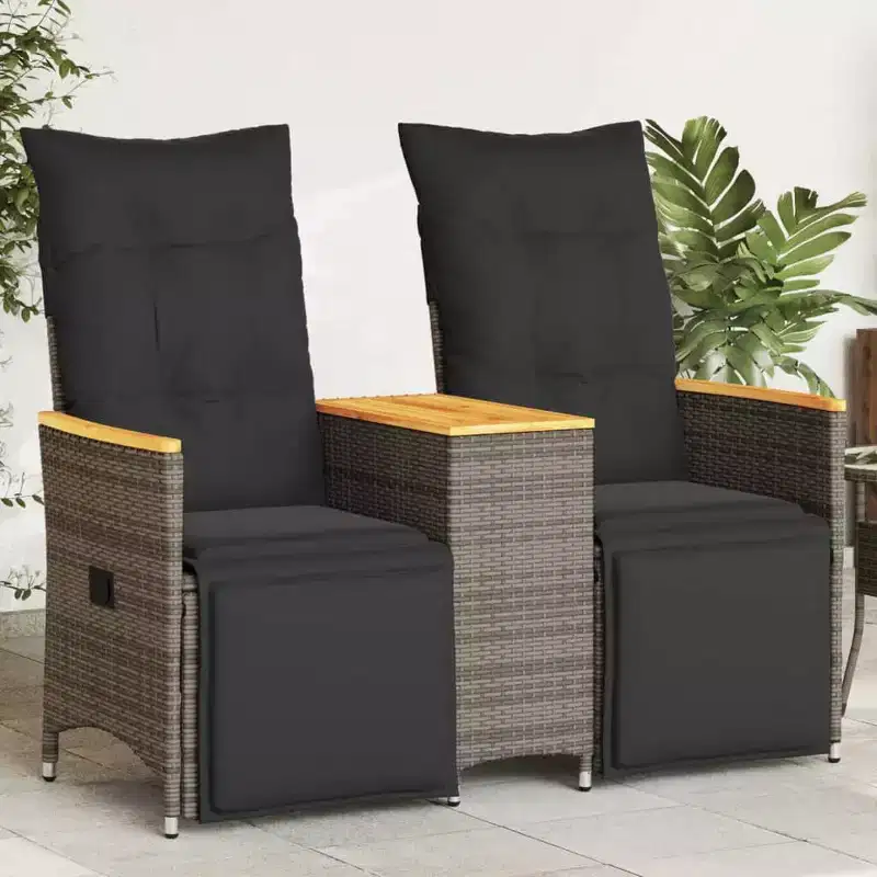 vidaXL Reclining Garden Sofa Grey