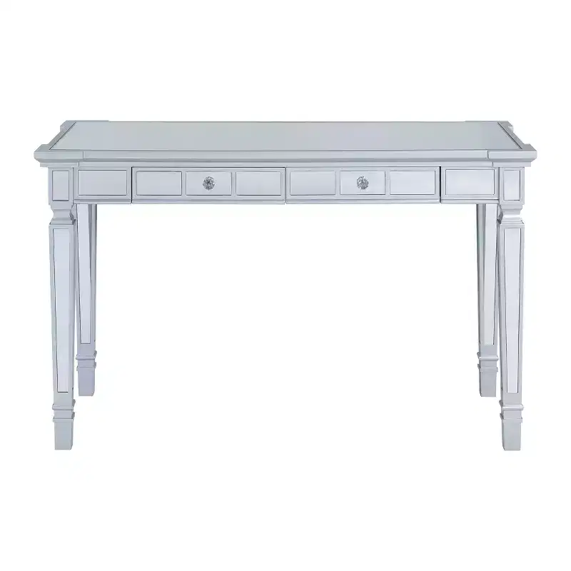 Glenview Glam Mirrored Writing Desk with Drawers - Silver - SEI