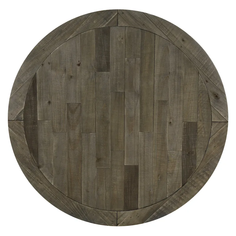 Roundhill Furniture Prato Round 2-tone Blue and Brown Wood Dining Table
