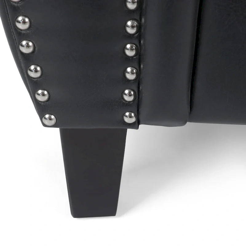 Dowd Faux Leather Club Chair with Nailhead Trim by Christopher Knight Home