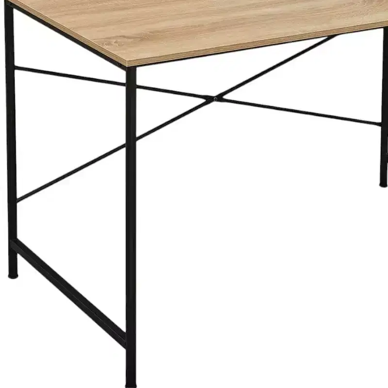 HomeRoots 47 Natural and Black Wood and Metal Computer Desk