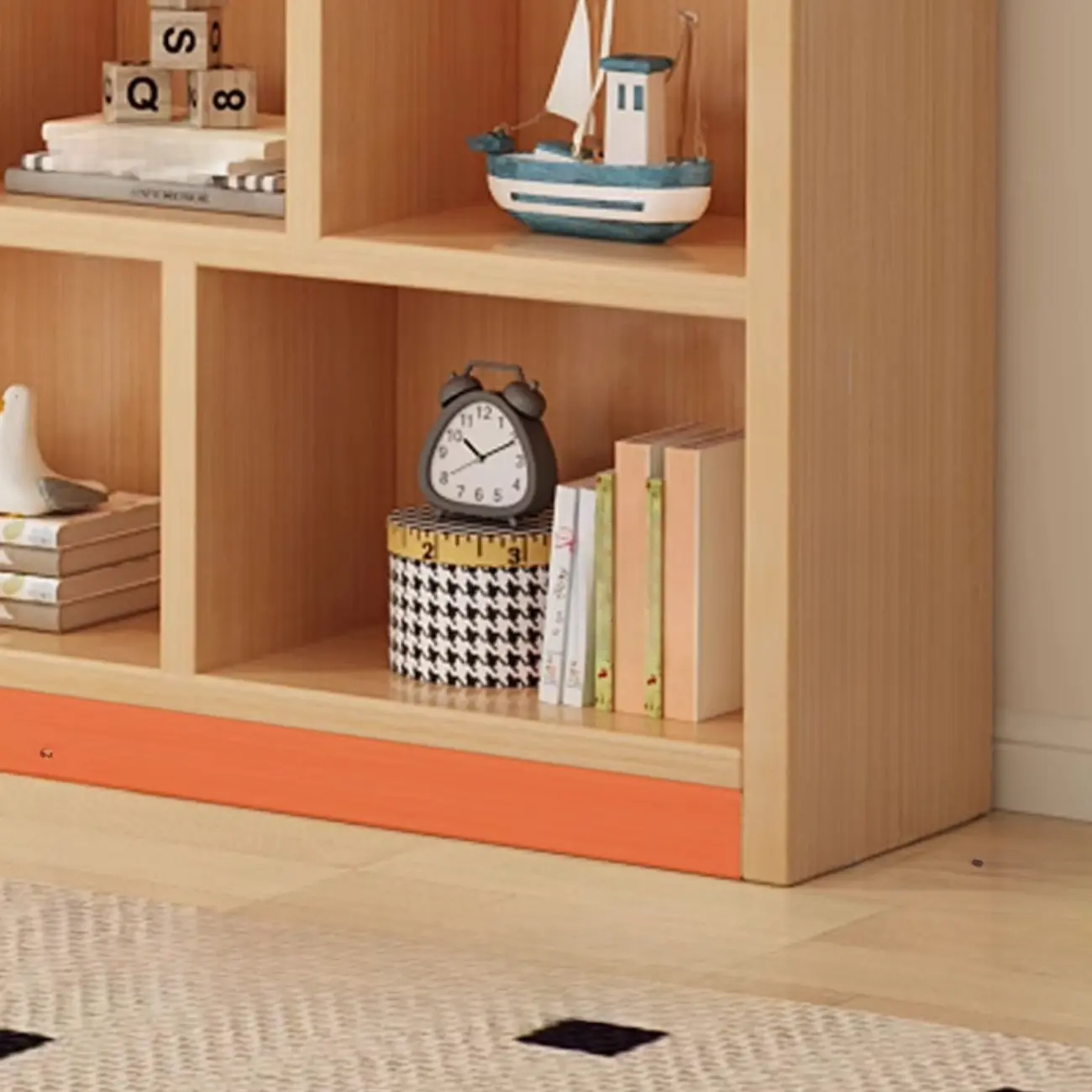 Natural Finish Durable Wooden 10-Cube Open Bookcase