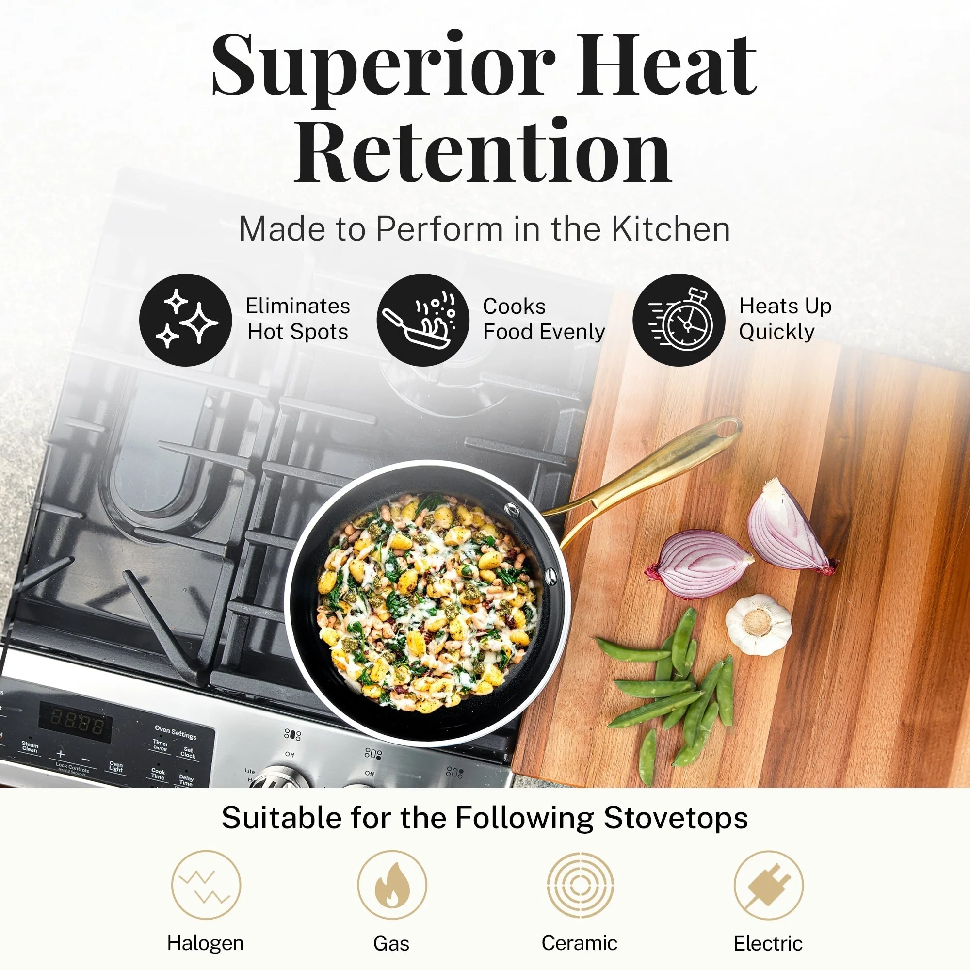 Gotham Steel Black Pots and Pans 15 Piece Ultra Nonstick Ceramic Cookware Set with Utensils