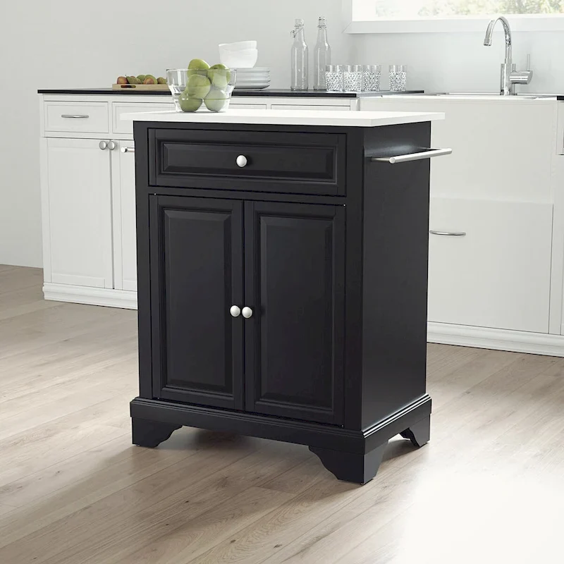 Granite Top Portable Kitchen Island Cart - 31W x 18D x 35.5H