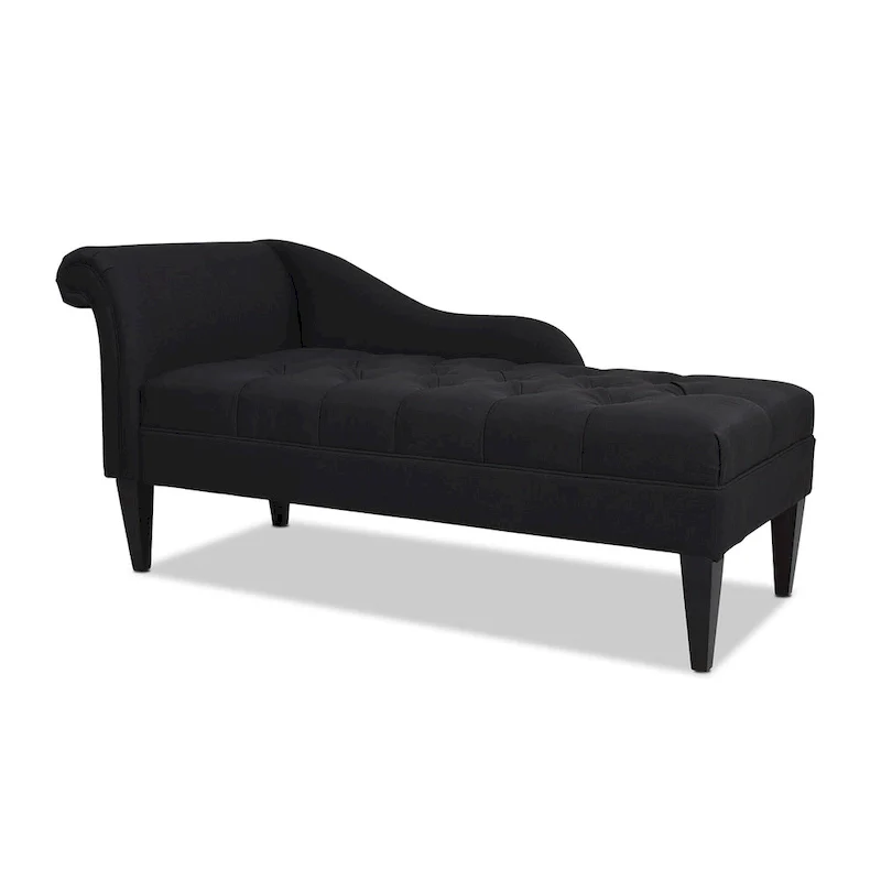 Harrison 64  Mid-Century Tufted Rolled-Arm Chaise Lounge
