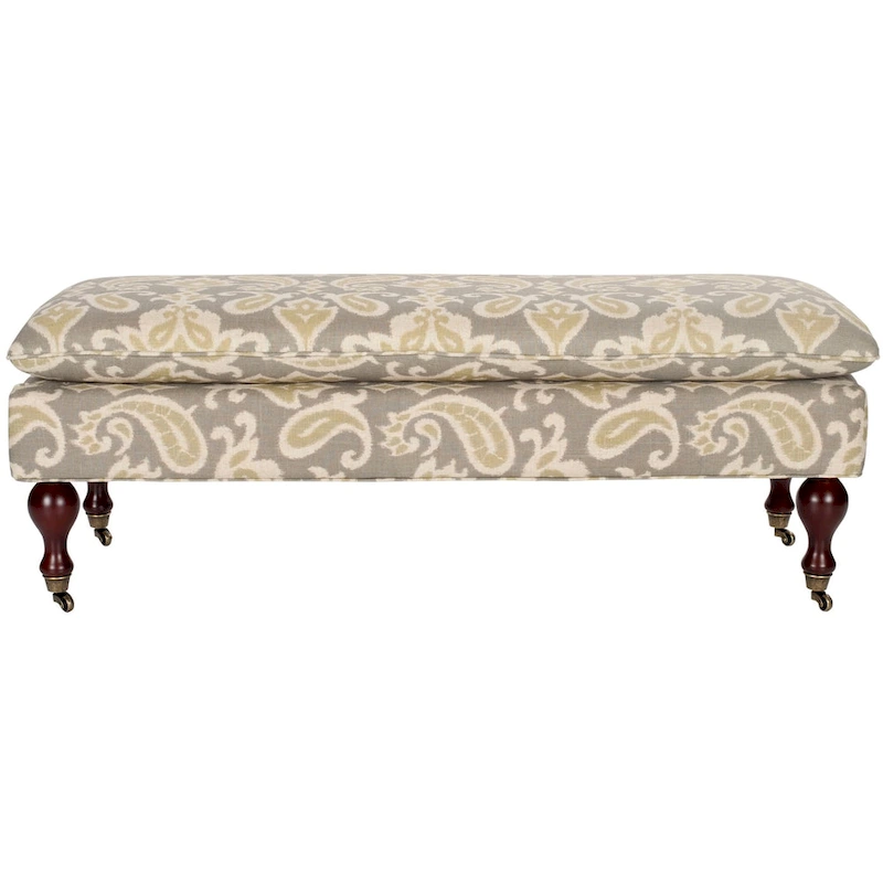 SAFAVIEH Tari Pillowtop Grey/ Sage Bench - 0 - 52 W x 21 D x 19 H - 52Wx21Dx19H