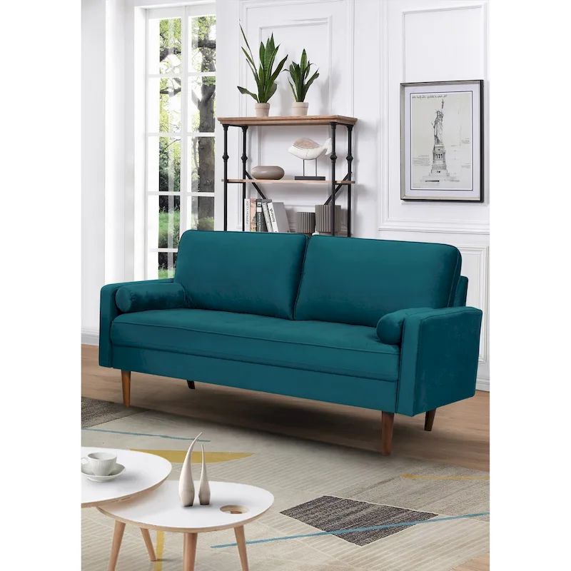 70W Tapered-Leg Velvet Sofa