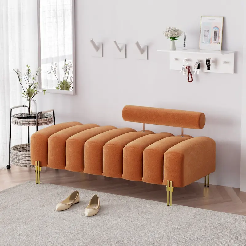 Ouyessir 52.2 Modern Channel Tufted Window Bench with Adjustable Back