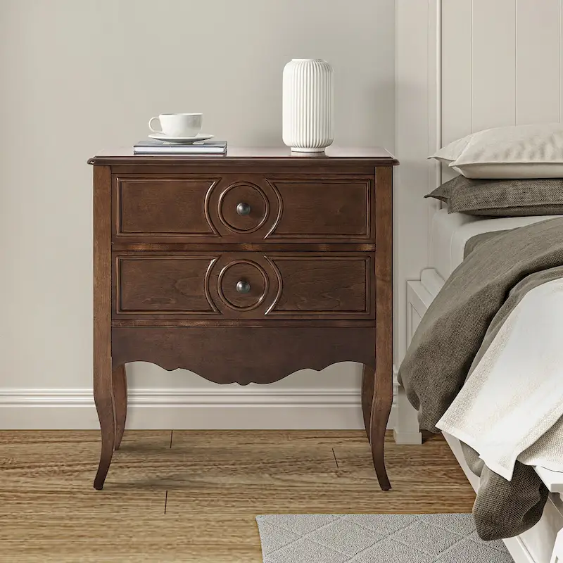 White 2-Drawer Storage Cabinet with Shelf