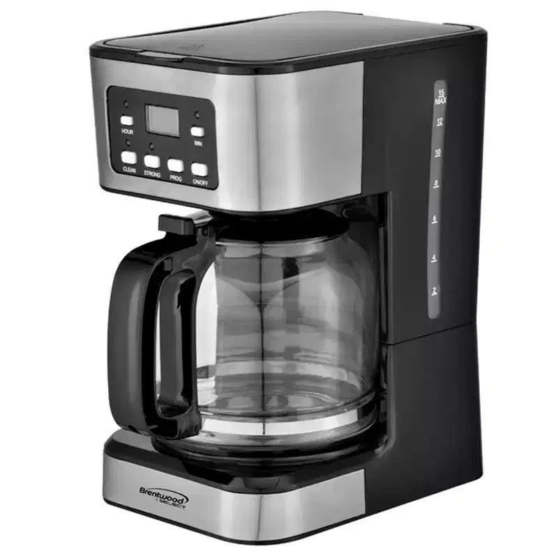 Brentwood 12 Cup Coffee Maker with Digital Display in Black