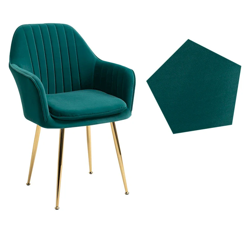 Upholstered Dining Chair (Set of 6) Velvet Accent Arm Chair