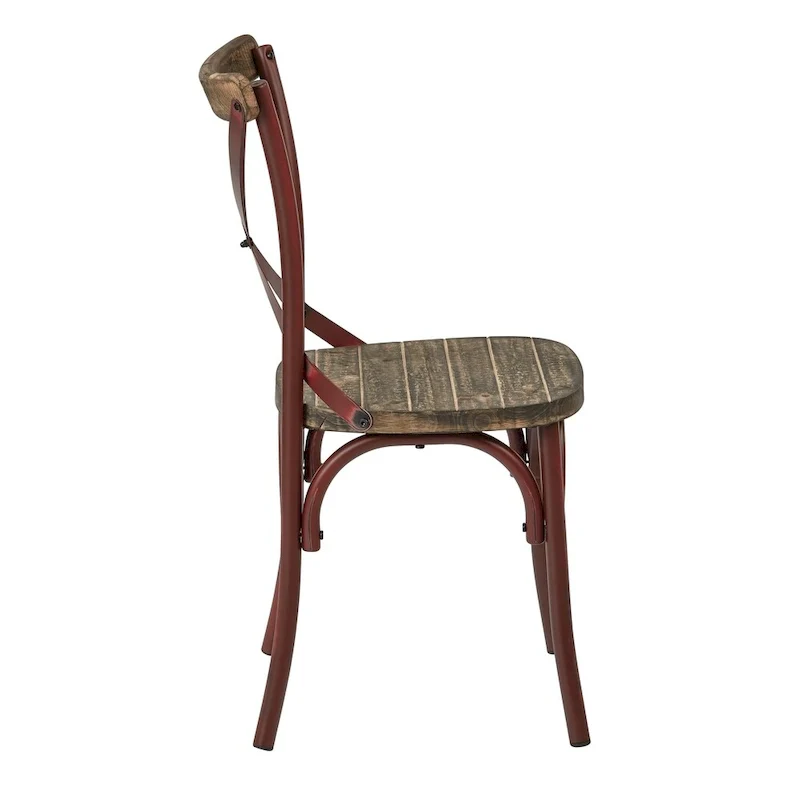 Somerset X Back Antique Metal Dining Chair