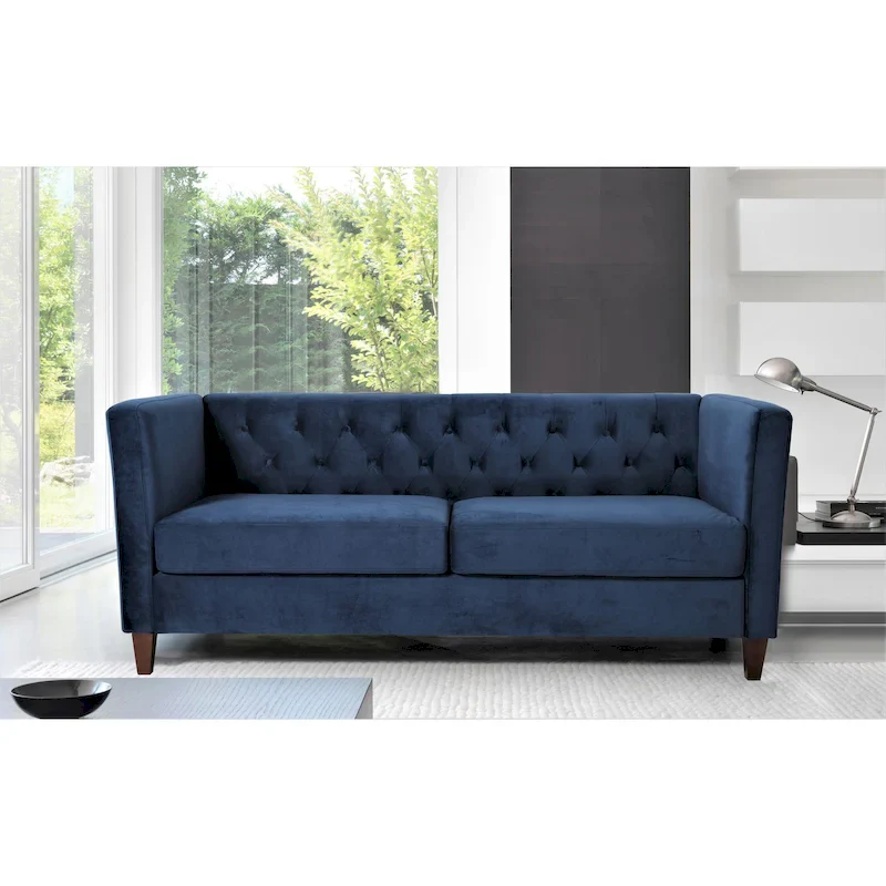Lisette 73.3 Velvet Square Arm Sofa