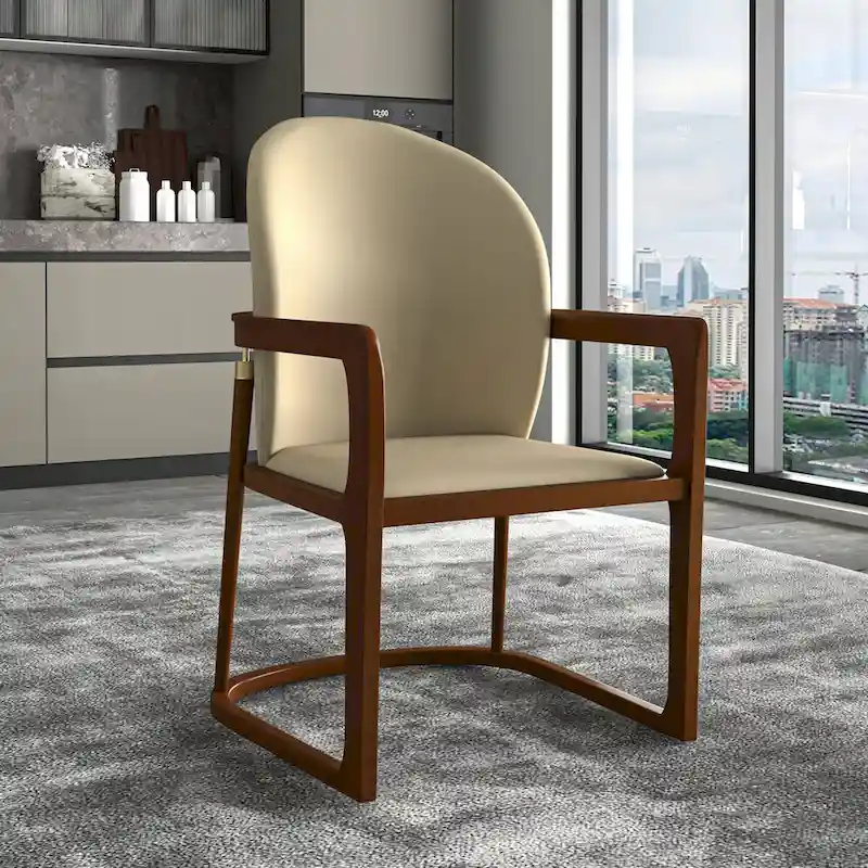 Modern Dining Chair in Upholstered Leather Svelta Series by LeisureMod