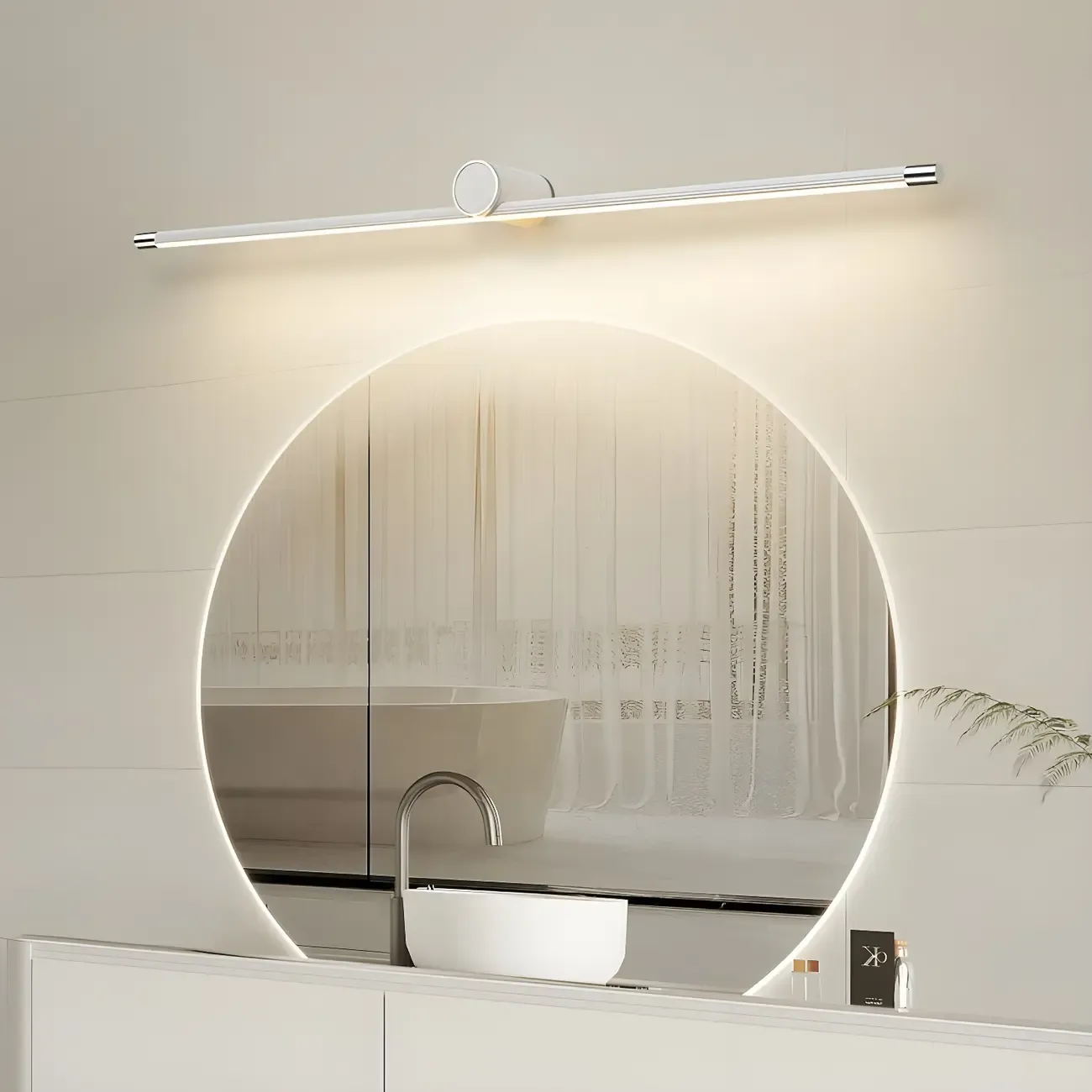 Minimalist White Long Tube LED Vanity Light for Bathroom