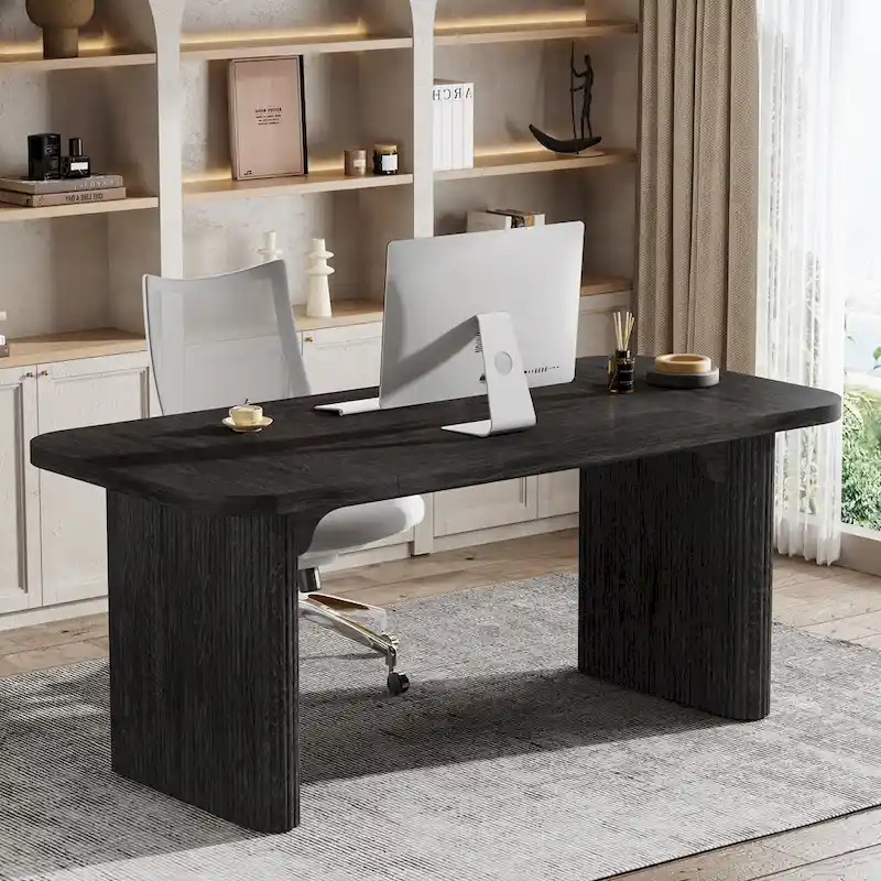 62.99 W Modern Executive Desk Simple Computer Desk with Engineered Wood Top and Legs