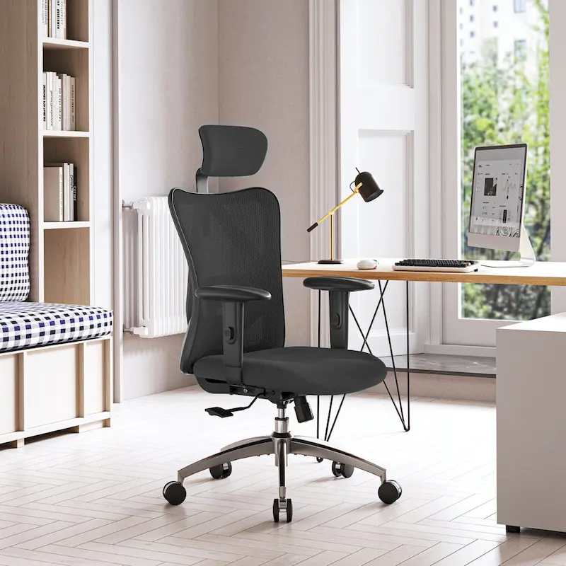 Ergonomic Office Chair with Adjustable Lumbar Support, High Back chair for big and tall, Black - 68*70*130