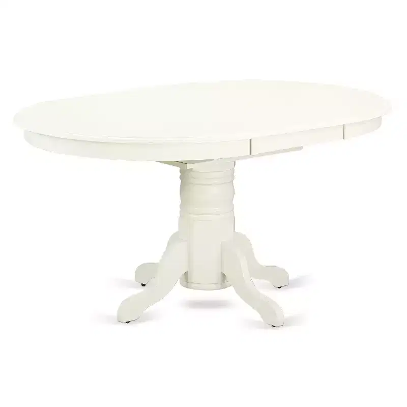 HomeStock 7-Piece Linen White Finish Solid Wood Top Dining Table with 6 Chairs