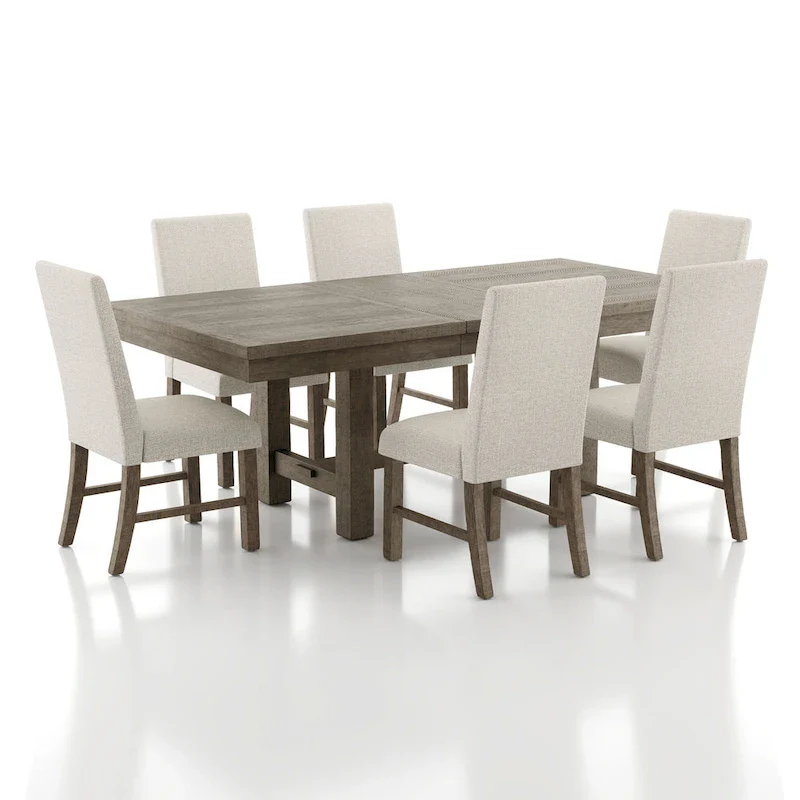 Jusk Rustic Grey Wood 7-Piece Dining Table Set by Furniture of America