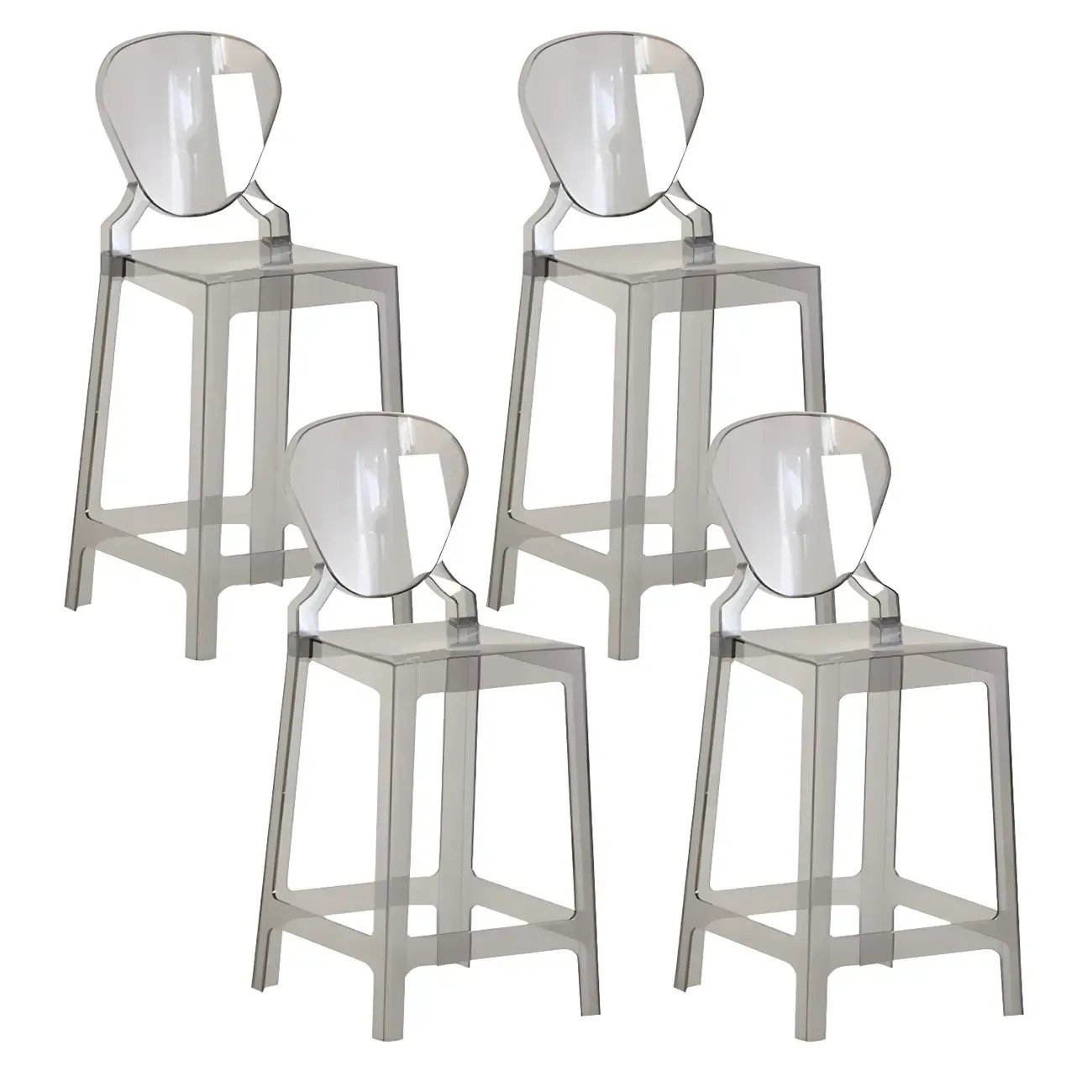 Modern Acrylic Smooth Elegant Circular Backrest Bar Stool