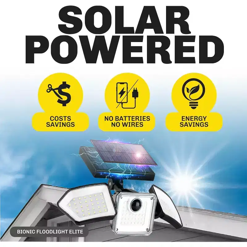 Bell + Howell Solar Lights 2 Packs Bionic Floodlight Elite Solar Powered Outdoor Lights Weatherproof Motion Sensor Security Solar Lighting