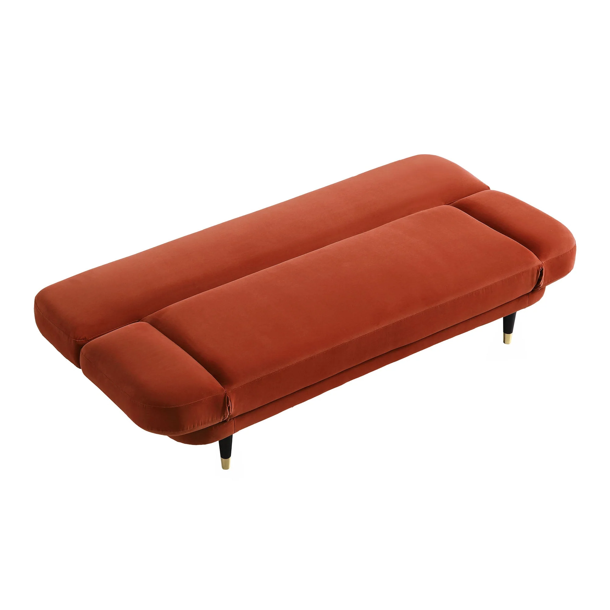 2-Seater Sofa Bed, Rust Velvet