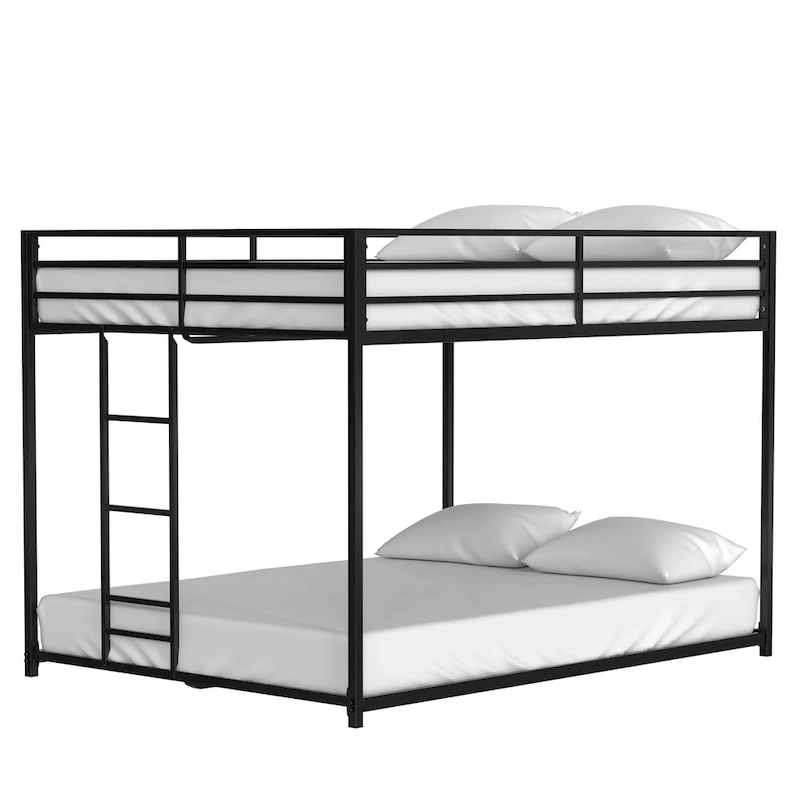 Adin Modern Full Over Full Bunk Bed with Black Metal Guard Rail by Christopher Knight Home
