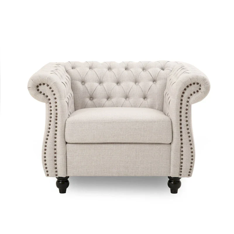 Chesterfield Club Chair with Tufted Upholstery