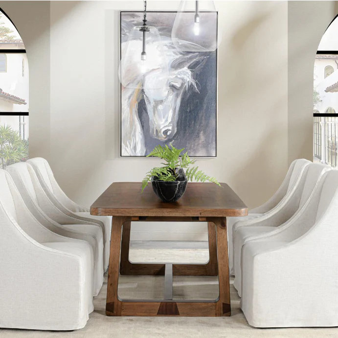 Lyra Pine Wood 80-110 Ext Dining Table Smoke Brown