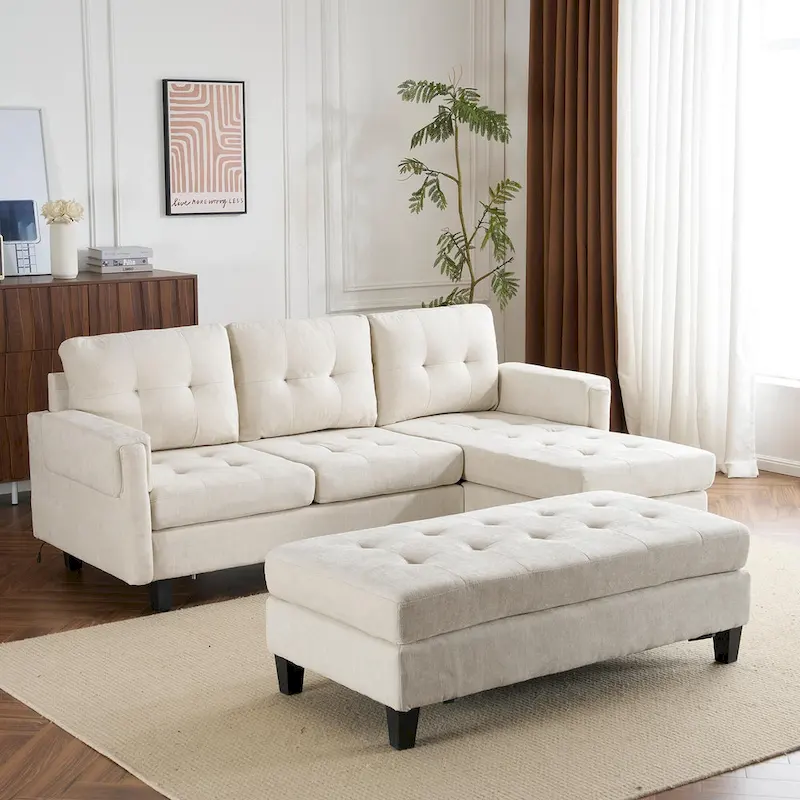 83.4inch L-shaped Sofa Sectional Couch Sofa Bed