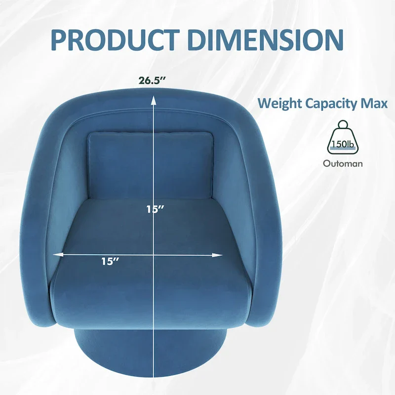 Nailhead Swivel Barrel Chair