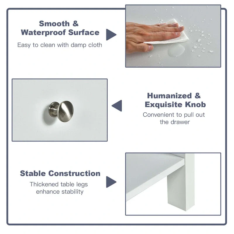 Gymax 2PCS 2-Tier Nightstand Modern Side End Table w/ Drawer & Open