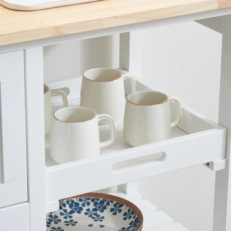 Three Drawers Three Layers Spray Paint Dining Car Kitchen Carts