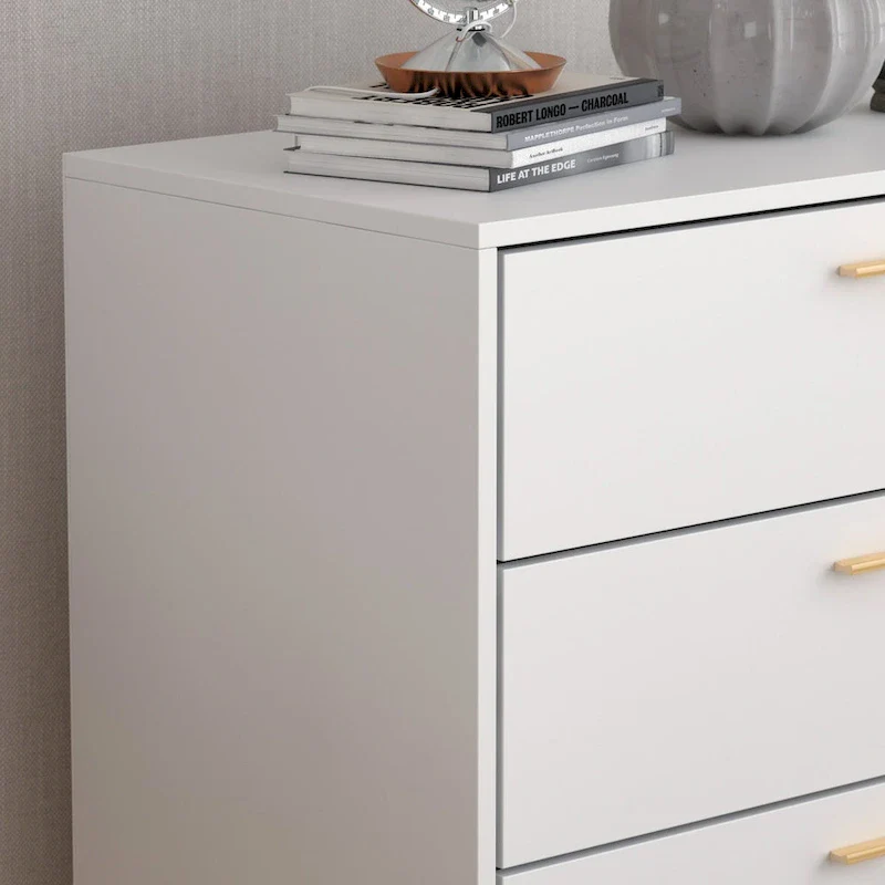 5-Drawer Dresser Chest with Industrial Black Iron Frame