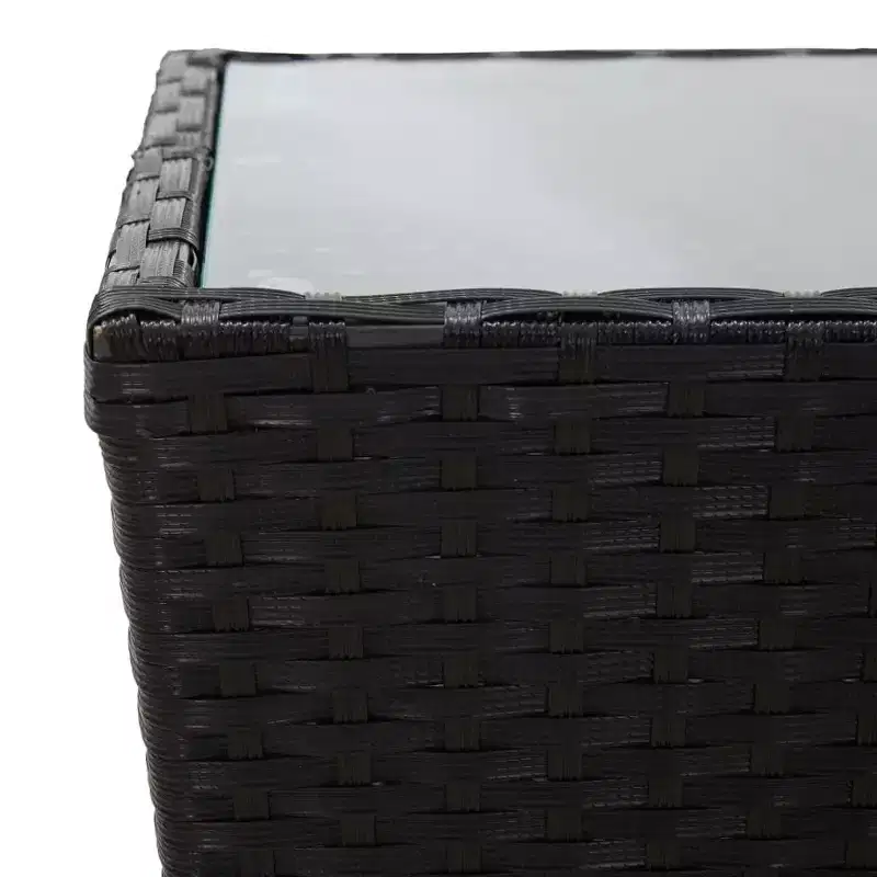 vidaXL Bistro Set Patio Table and Chair Set Poly Rattan and Tempered Glass