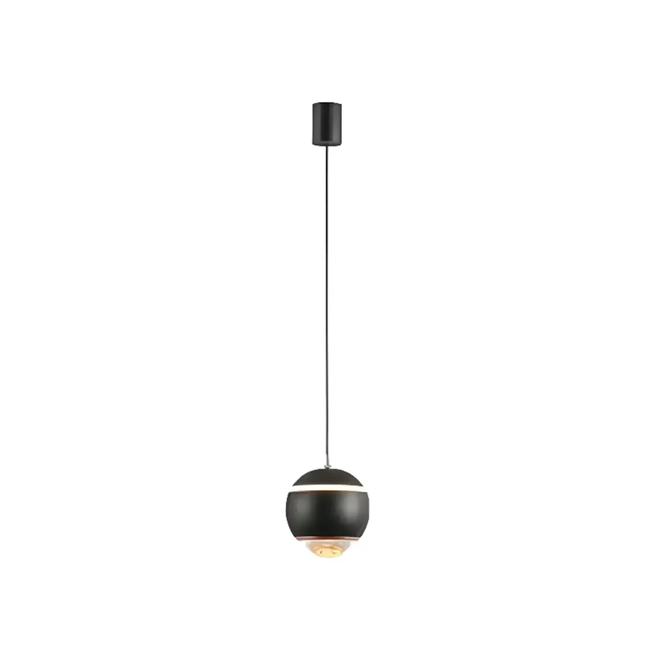 Modern Metal Glass Globe Pendant Light Warm LED