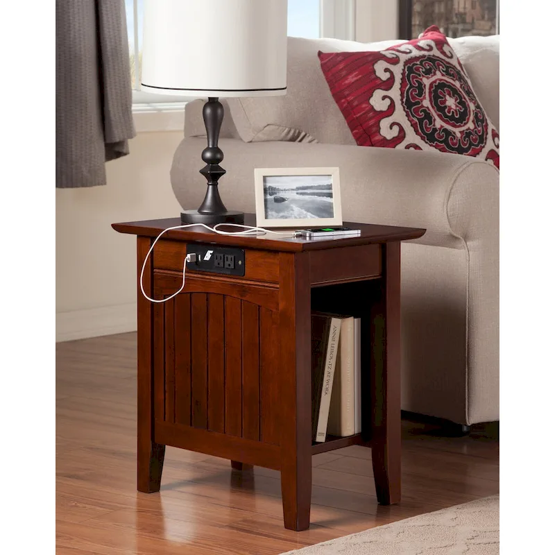 Nantucket Chair Side Table with Built-in Charger