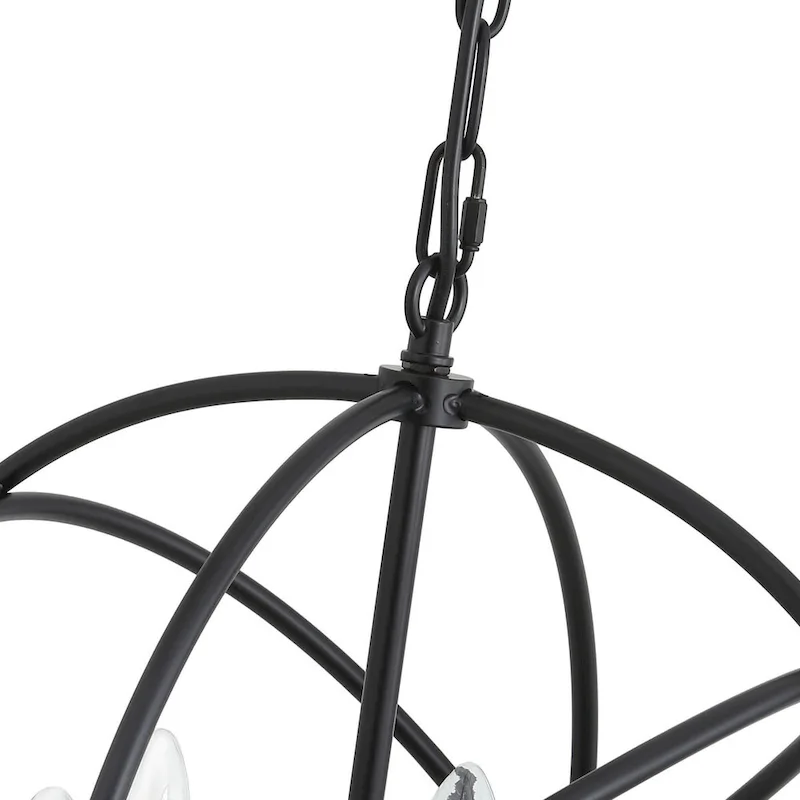 4-Lights Geometric Round Shade Pendant Lighting - 16.5 D4.7 W63.8 H(Adjustable)