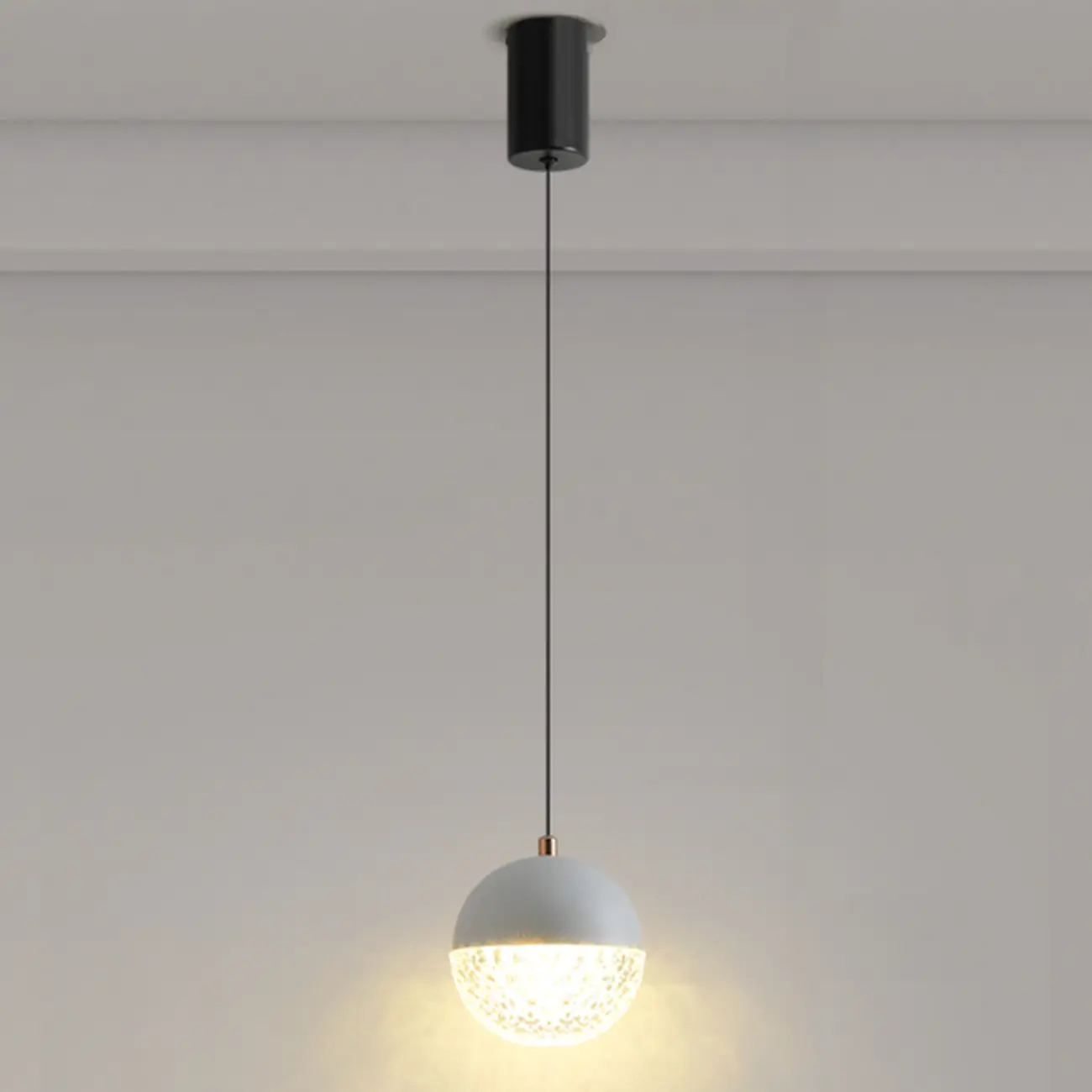 Modern Rose Gold Clear Globe Liftable Pendant Light